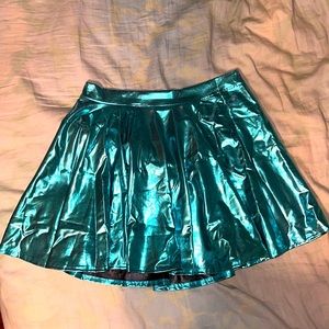 Teal metallic skirt